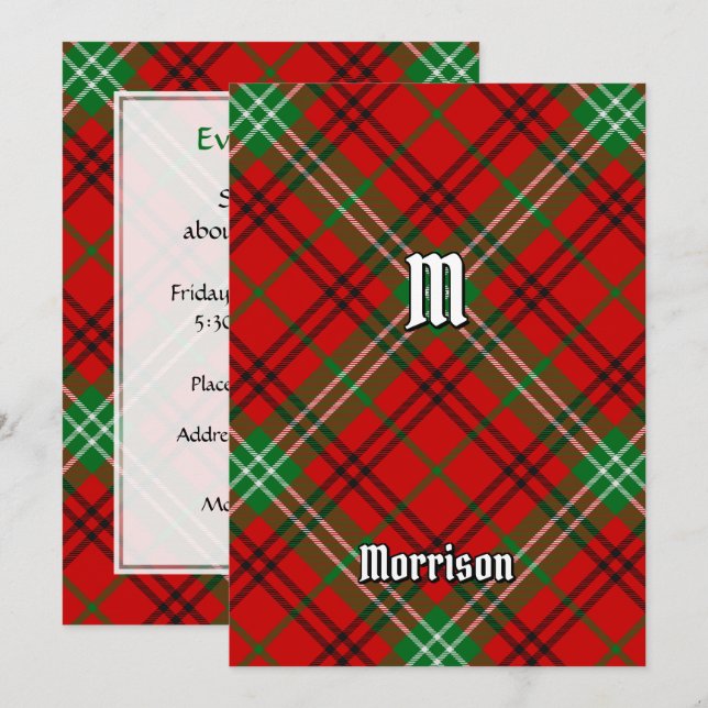 Clan Morrison Red Tartan Invitation (Devant / Derrière)