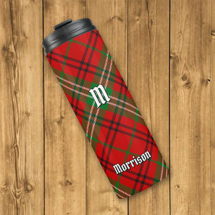 Clan Morrison Red Tartan Thermal Tumbler Thermosbecher