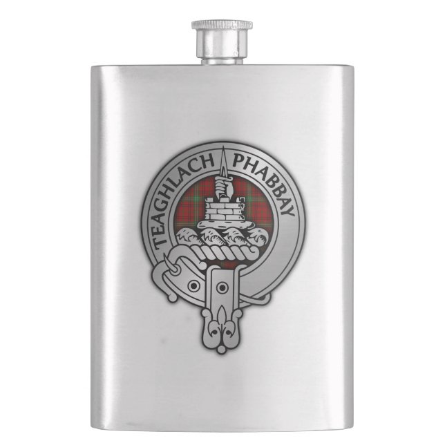 Clan Morrison Wappen & Tartan Flachmann (Vorderseite)