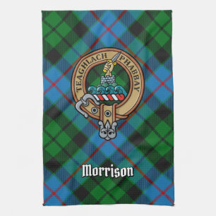 Clan Morrison Wappen über die Jagd auf Tartan Geschirrtuch