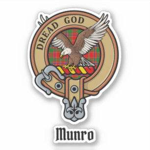 Clan Munro-Wappen über Tartan Aufkleber