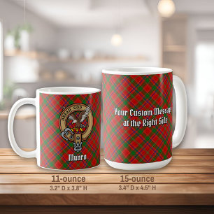 Clan Munro-Wappen über Tartan Kaffeetasse