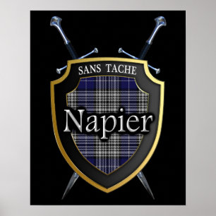 Clan Napier Tartan Schottischer Schild & Schwerter