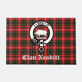 Clan Nesbitt Wappen Abzeichen & Tartan Personalisi Fußmatte