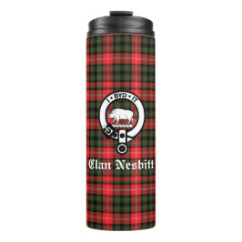 Clan Nesbitt Wappen Abzeichen & Tartan Personalisi Thermosbecher