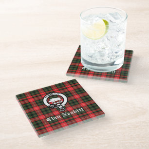 Clan Nesbitt Wappen & Tartan personalisiert Glasuntersetzer