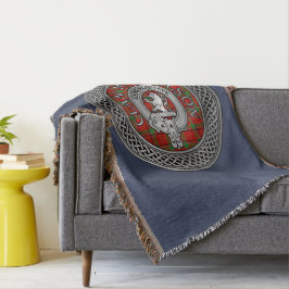 Clan Nicholson Wappen & Tartan Knot Decke