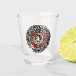 Clan Nicholson Wappen & Tartan Knot Schnapsglas