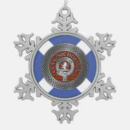 Clan Nicholson Wappen & Tartan Knot Schneeflocken Zinn-Ornament
