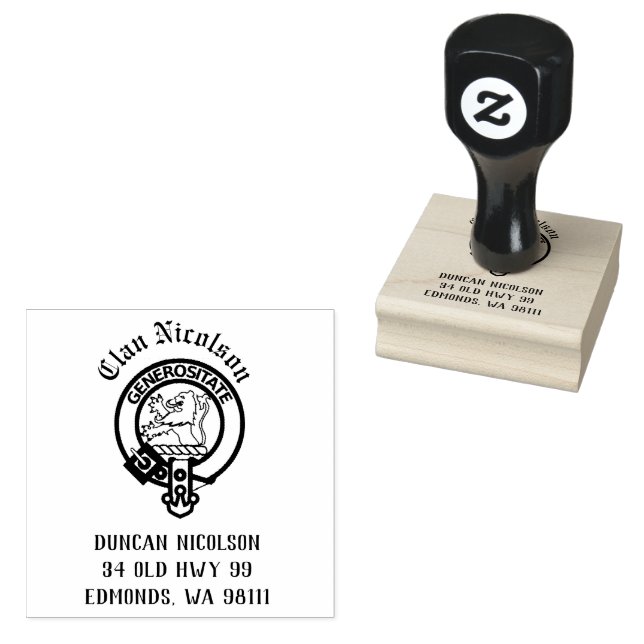 Clan Nicolson Wappen Abzeichen individuell anpassb Gummistempel (Stempel)