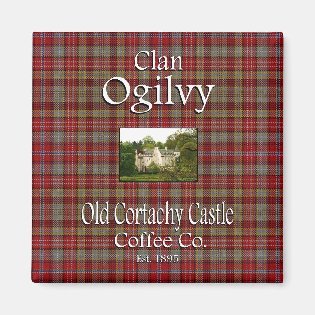 Clan Ogilvys alte Cortachy Castle Coffee Co. Magnet (Vorne)
