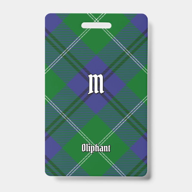 Clan Oliphant Tartan Abzeichen Ausweis (Vorderseite)