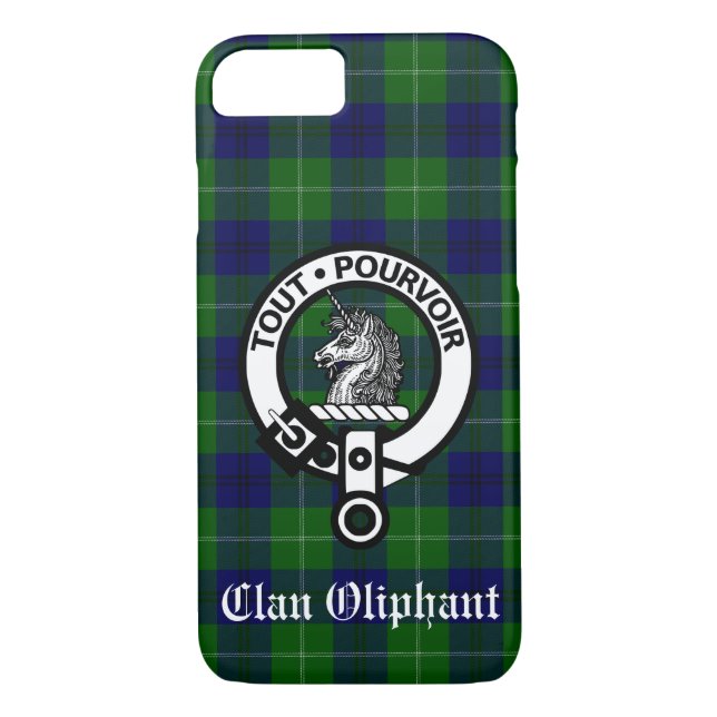 Clan Oliphant Wappen Abzeichen und Tartan Case-Mate iPhone Hülle (Rückseite)