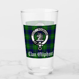 Clan Oliphant Wappen Abzeichen und Tartan Glass Glas