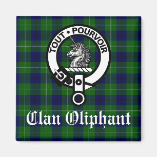 Clan Oliphant Wappen Abzeichen und Tartan Magnet
