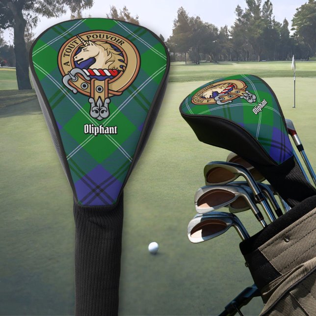 Clan Oliphant Wappen über Tartan Golf Headcover (Von Creator hochgeladen)
