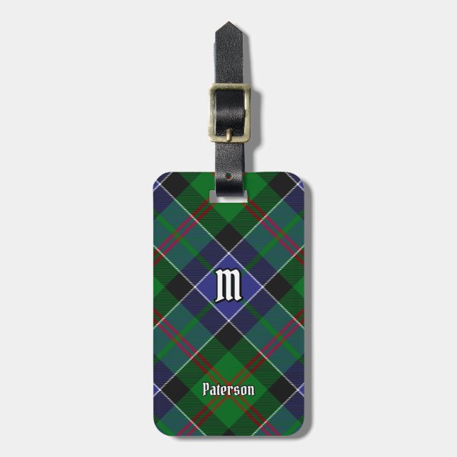Clan Paterson Tartan Gepäckanhänger (Vorderseite vertikal)