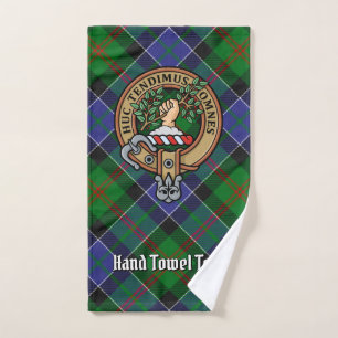 Clan Paterson Wappen über Tartan Badhandtuch Set
