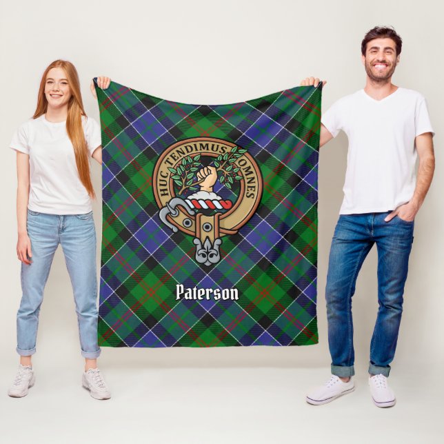 Clan Paterson Wappen über Tartan Fleecedecke (Beispiel)
