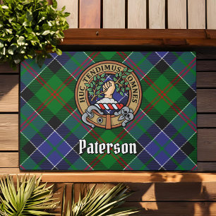 Clan Paterson Wappen über Tartan Fußmatte