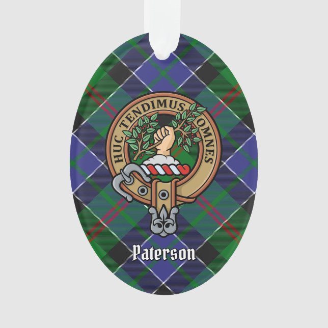 Clan Paterson Wappen über Tartan Ornament (Vorderseite)