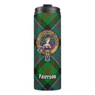 Clan Paterson Wappen über Tartan Thermosbecher