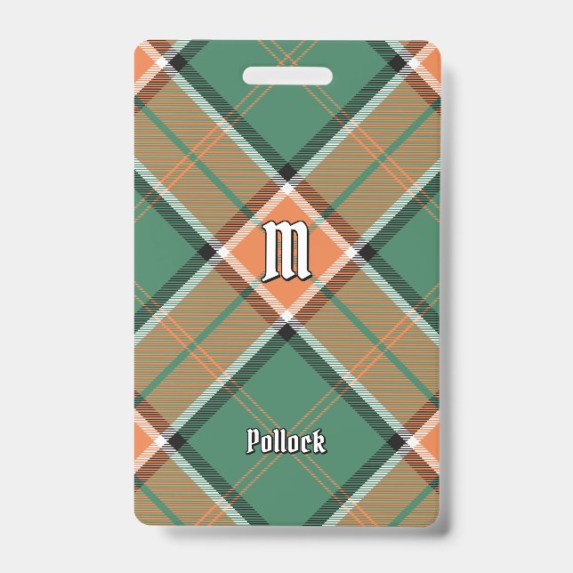 Clan Pollock Tartan Abzeichen Ausweis (Front)