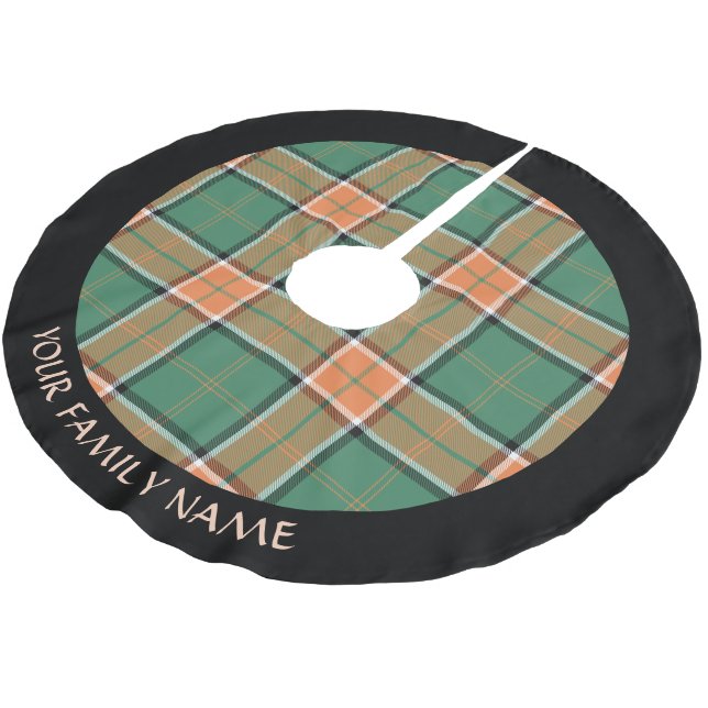 Clan Pollock Tartan Brushed Polyester Tree Skirt Weihnachtsbaumdecke (Schrägansicht)