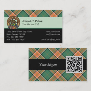 Clan Pollock Tartan Business Card Visitenkarte