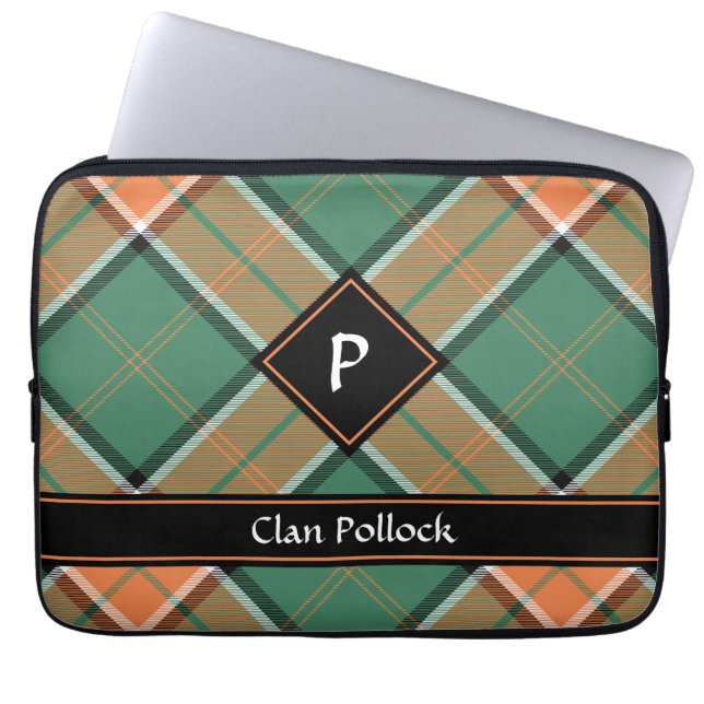 Clan Pollock Tartan Laptop Sleeve (Vorderseite)