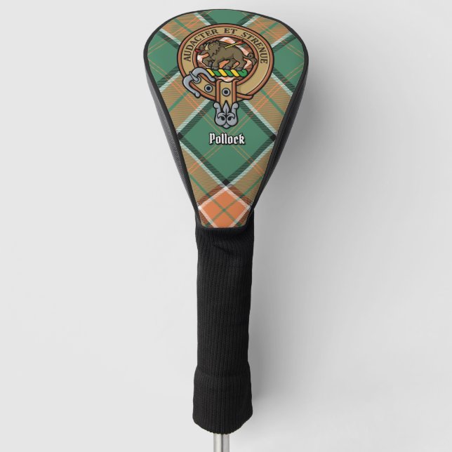 Clan Pollock Wappen Golf Head Cover Golf Headcover (Vorderseite)