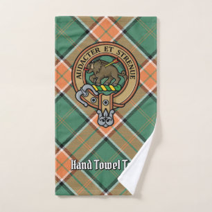 Clan Pollock Wappen über Tartan Badhandtuch Set