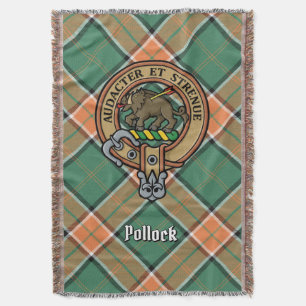 Clan Pollock-Wappen über Tartan Decke