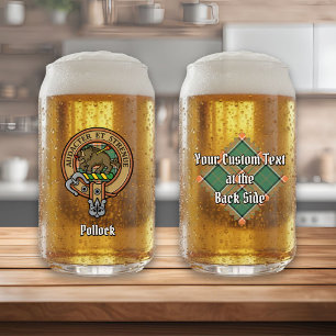 Clan Pollock Wappen über Tartan Dosenglas