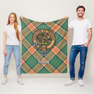Clan Pollock Wappen über Tartan Fleecedecke