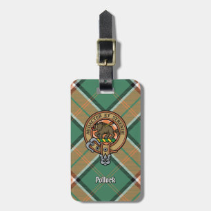 Clan Pollock Wappen über Tartan Gepäckanhänger