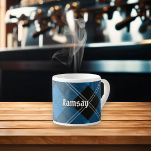Clan Ramsay Blue Hunting Tartan Espressotasse
