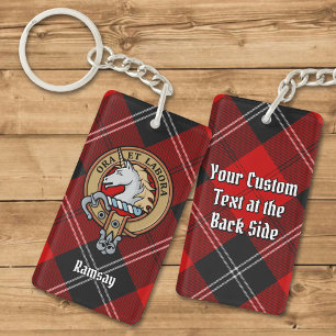 Clan Ramsay Crest sur Red Tartan