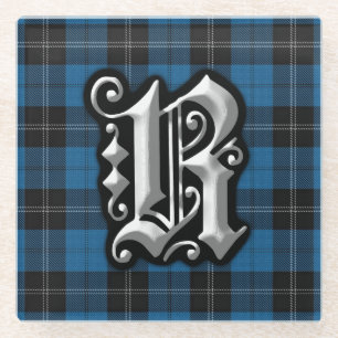 Clan Ramsay Ramsey Buchstabe R Monogramm Blau Tart Glasuntersetzer