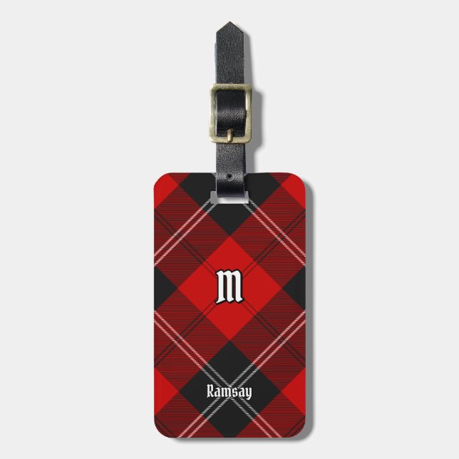 Clan Ramsay Red Tartan Gepäckanhänger (Vorderseite vertikal)