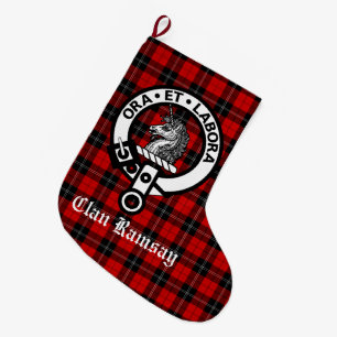 Clan Ramsay Wappen Abzeichen & Tartan Großer Weihnachtsstrumpf