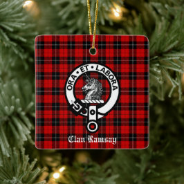 Clan Ramsay Wappen Abzeichen & Tartan Personalisie Keramikornament