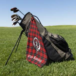 Clan Ramsay Wappen Abzeichen und Tartan individuel Golfhandtuch