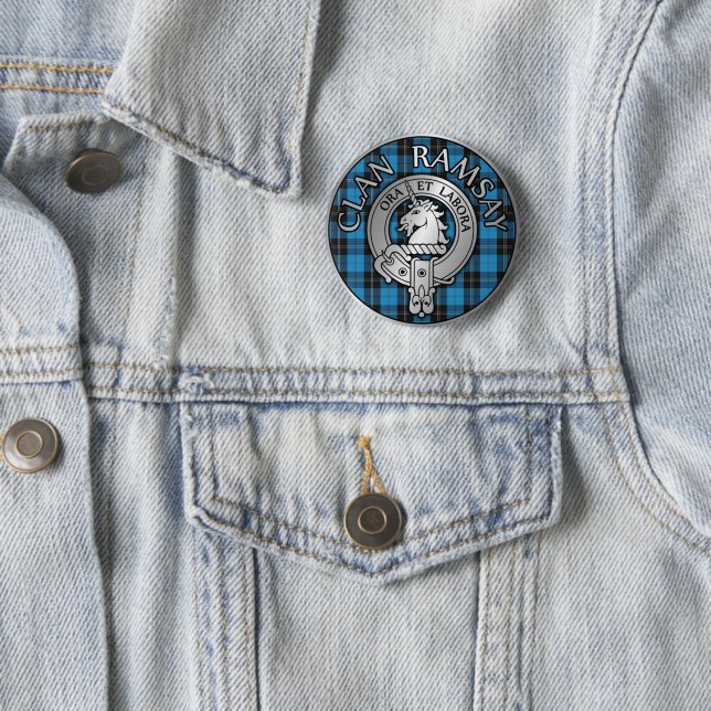 Clan Ramsay Wappen & Jagd Tartan Knot Button (Beispiel)
