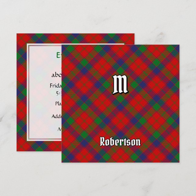Clan Robertson Tartan Einladung (Vorne/Hinten)