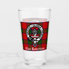 Clan Robertson Wappen Abzeichen & Tartan Glas