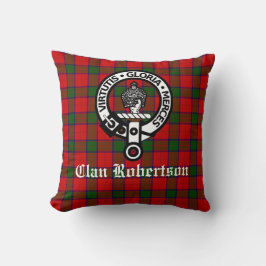 Clan Robertson Wappen Abzeichen und Tartan Kissen