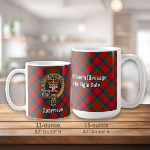 Clan Robertson Wappen über Tartan Kaffeetasse