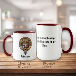 Clan Robertson Wappen über Tartan Tasse