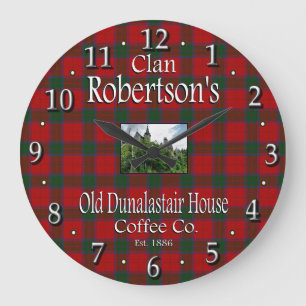 Clan Robertson's Old Dunalastair House Coffee Co. Große Wanduhr
